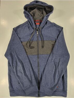 Isaia Napoli Full Zip Up Logo Track Hoodie Blue Gray XL Cotton Blend Sweatshirt